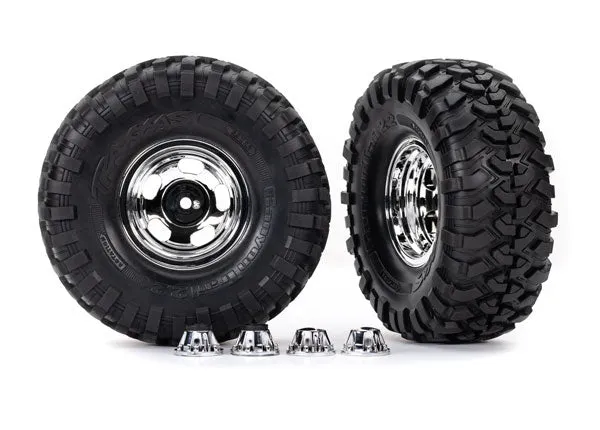 2.2" x 5.3" Tires & Wheels (2), Chrome