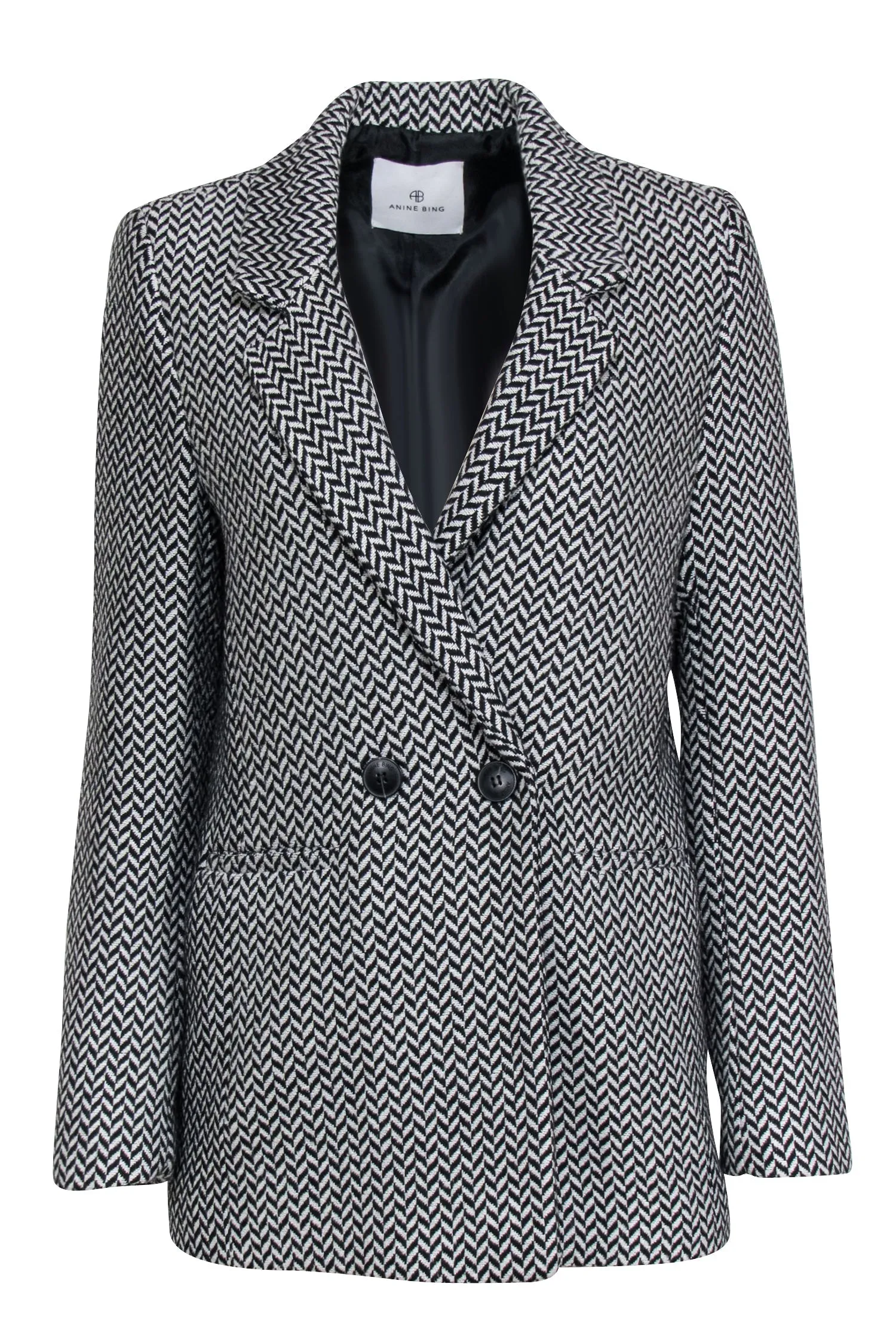Anine Bing - Black & White Fishbone "Diana" Blazer Sz XS