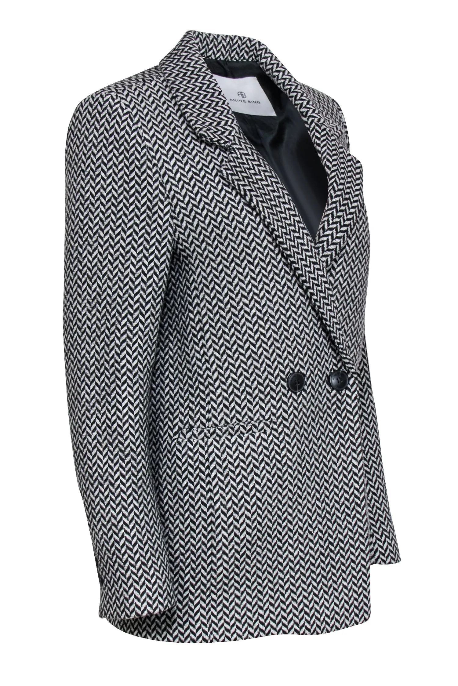Anine Bing - Black & White Fishbone "Diana" Blazer Sz XS