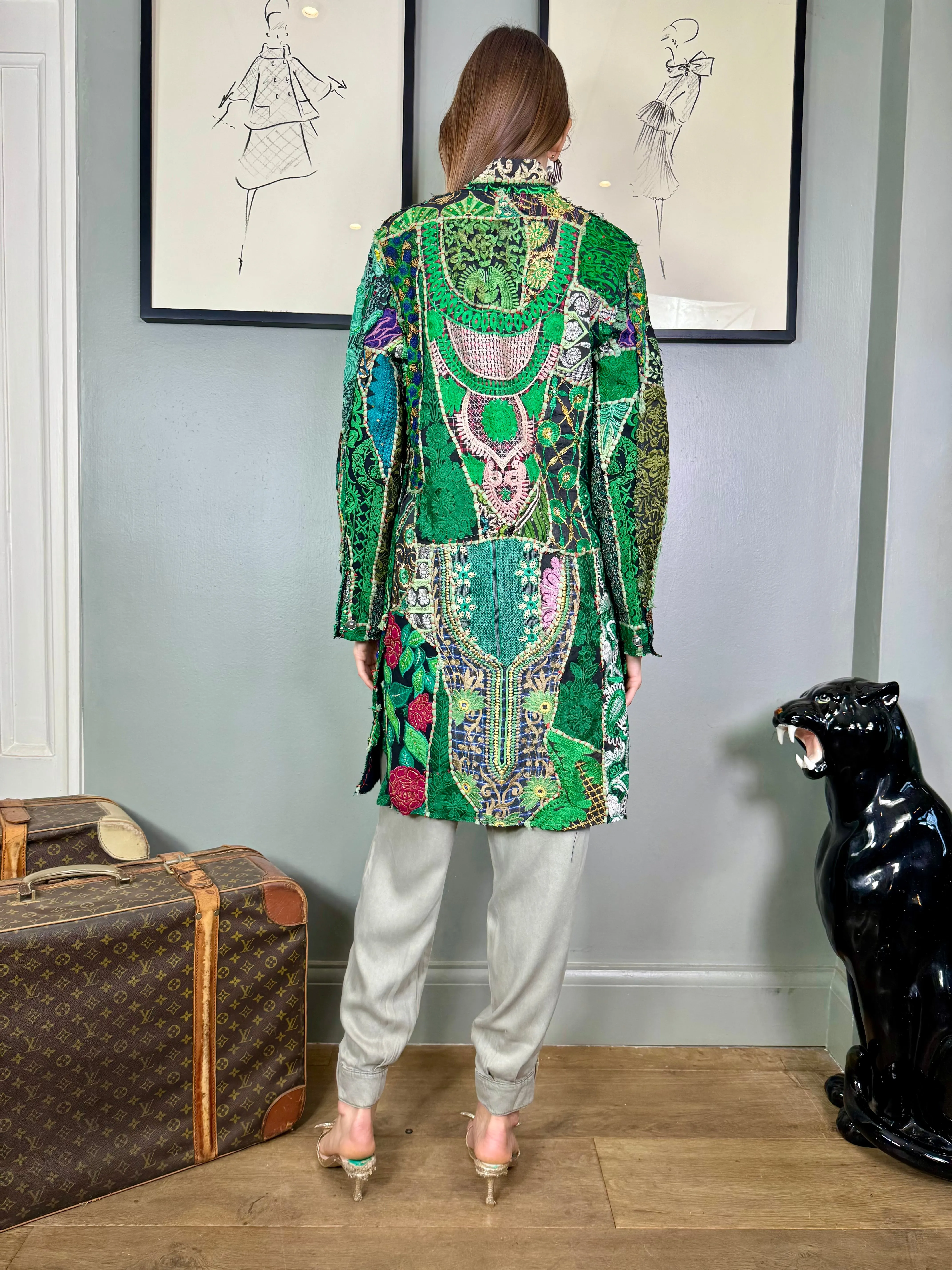 Bablu, patchwork antique embroidered Indian coat