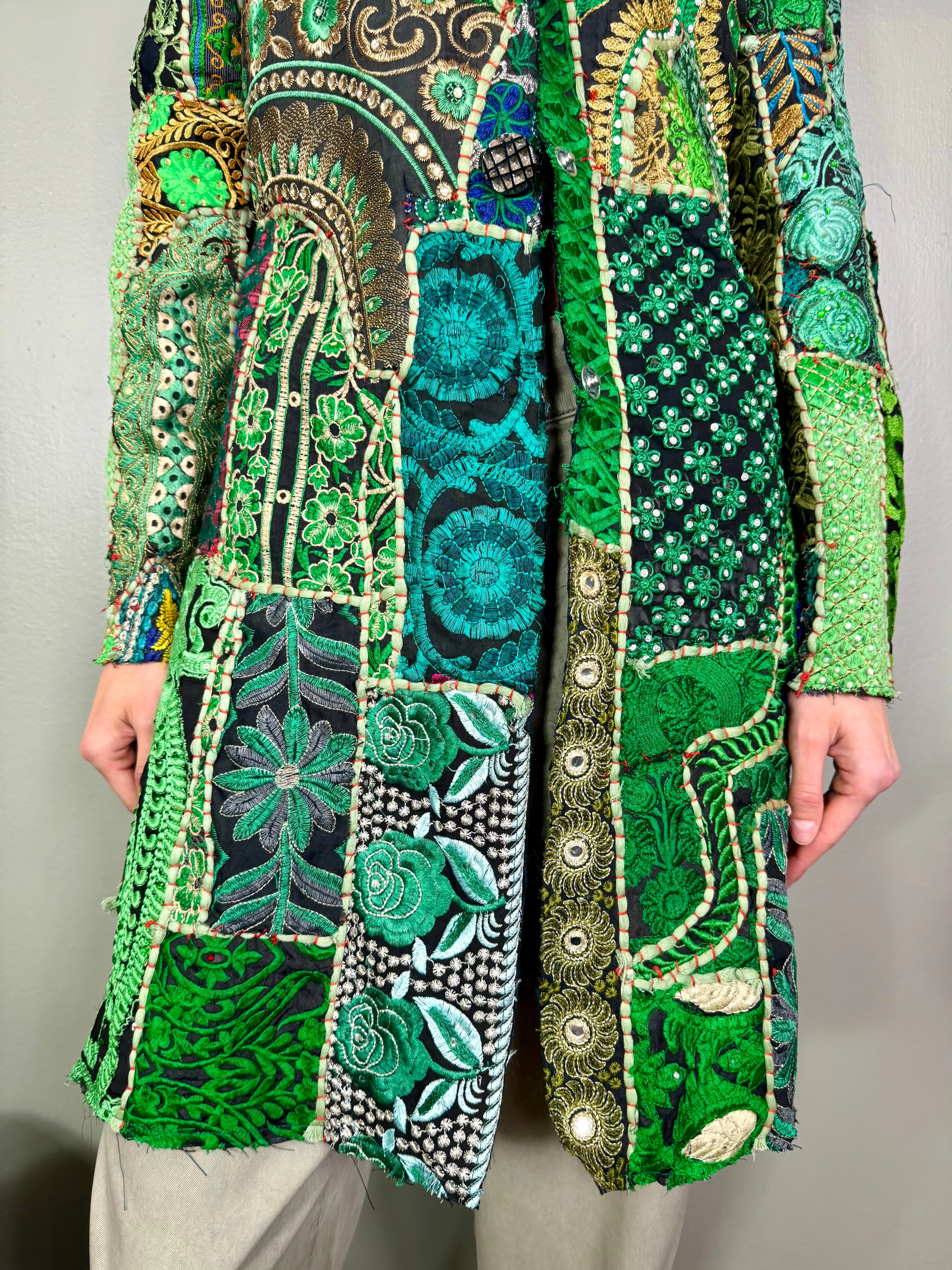 Bablu, patchwork antique embroidered Indian coat