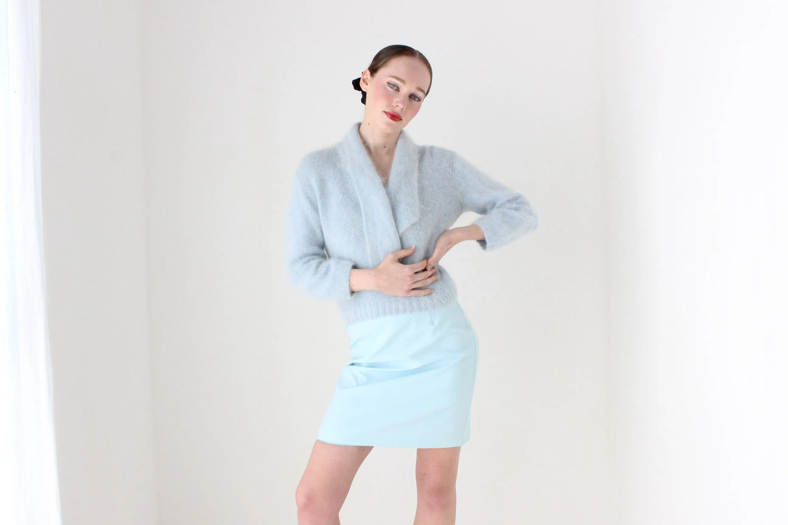 BALLETCORE 90s Barometer Baby Blue Mini Skirt