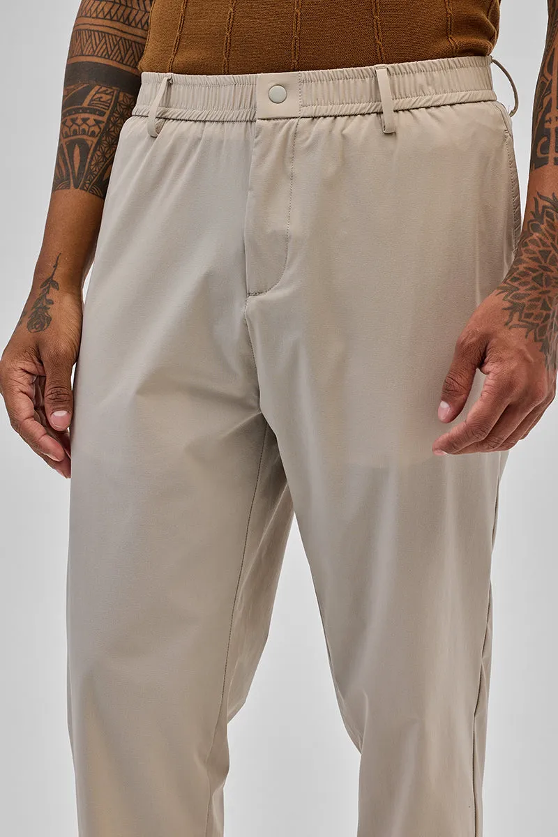 Beige Regular Fit Stretch Chinos