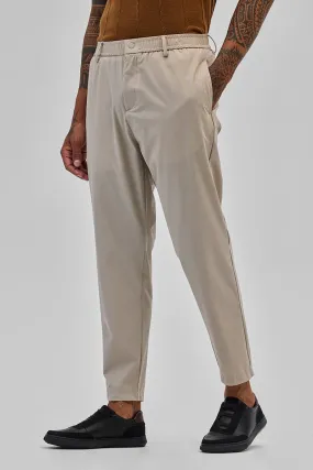 Beige Regular Fit Stretch Chinos