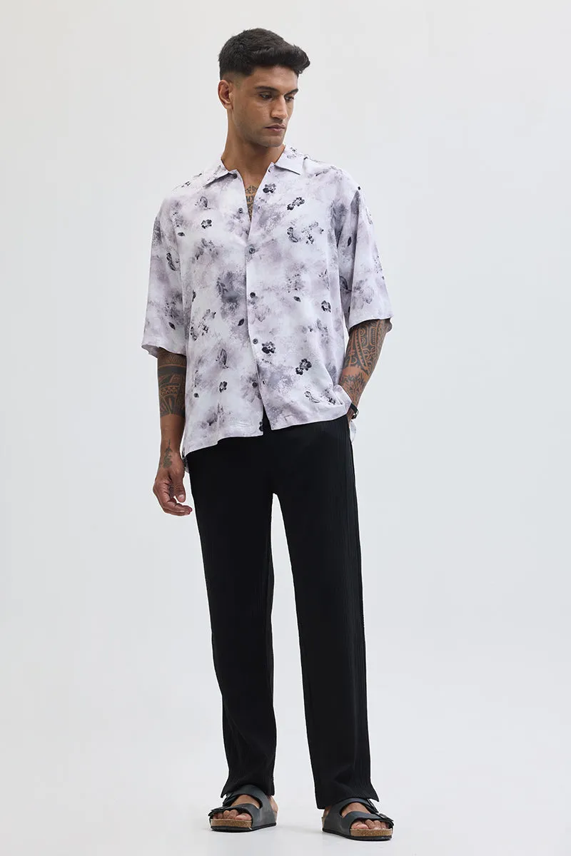 Black Textured Slim Fit Trousers
