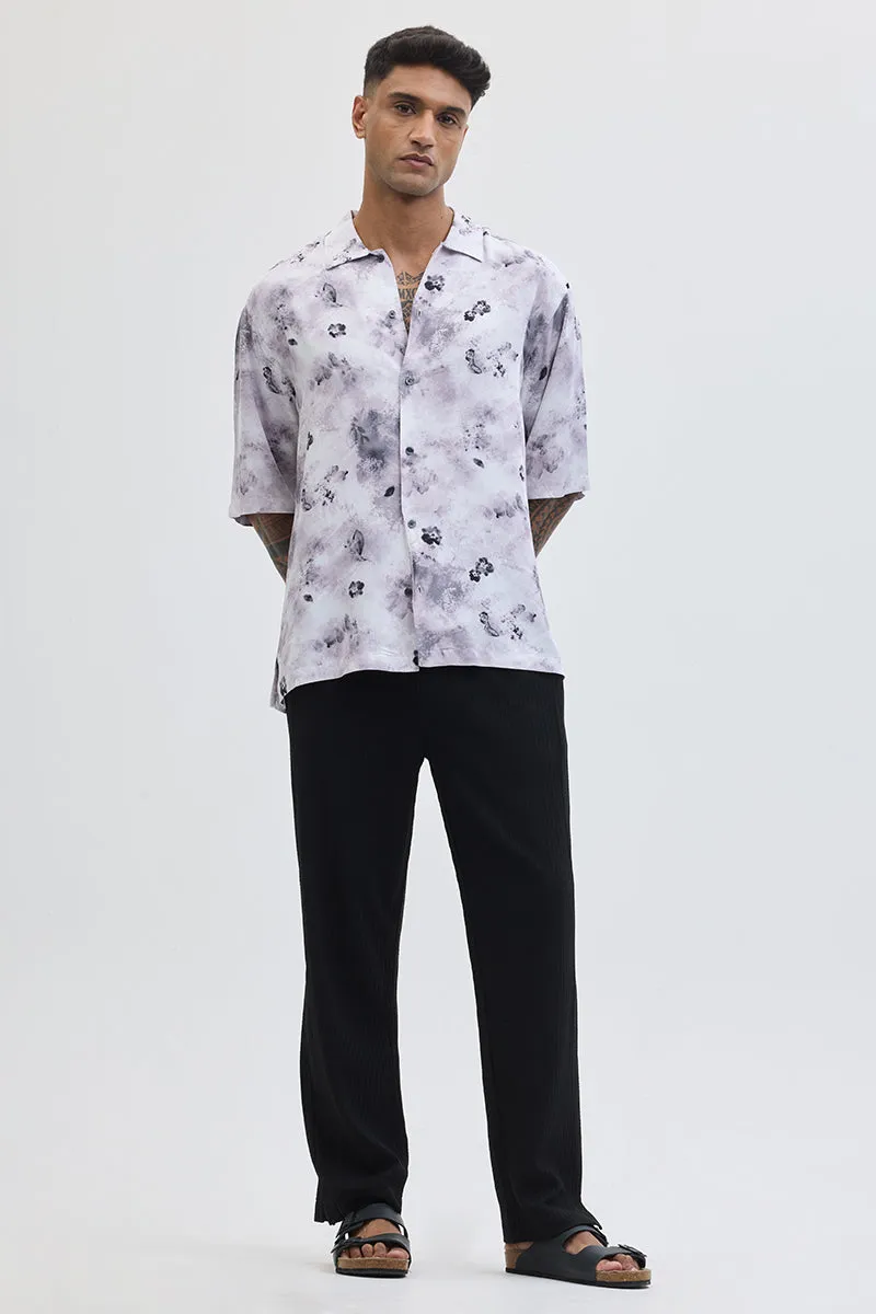 Black Textured Slim Fit Trousers