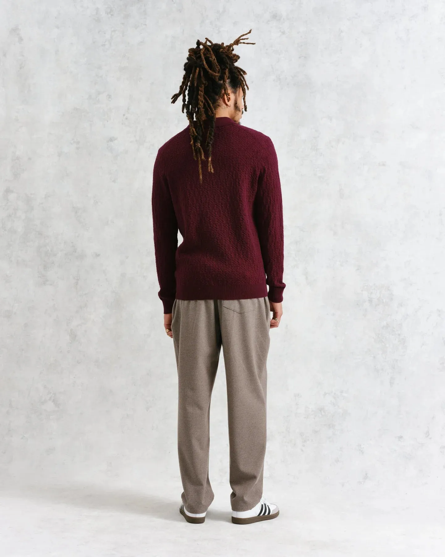 Bordeaux Checker Stitch Oban Polo