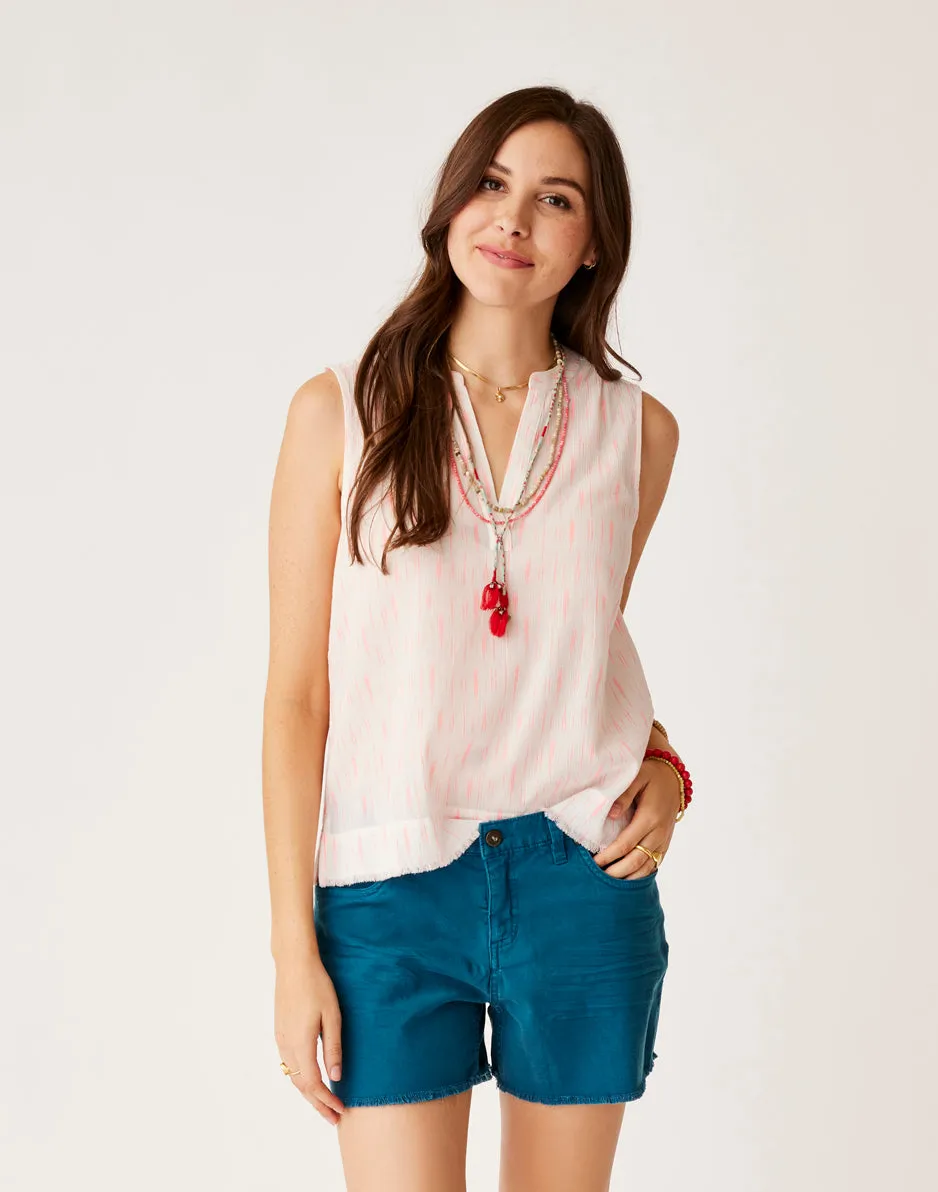 Dylan Tank: Electric Coral Ikat