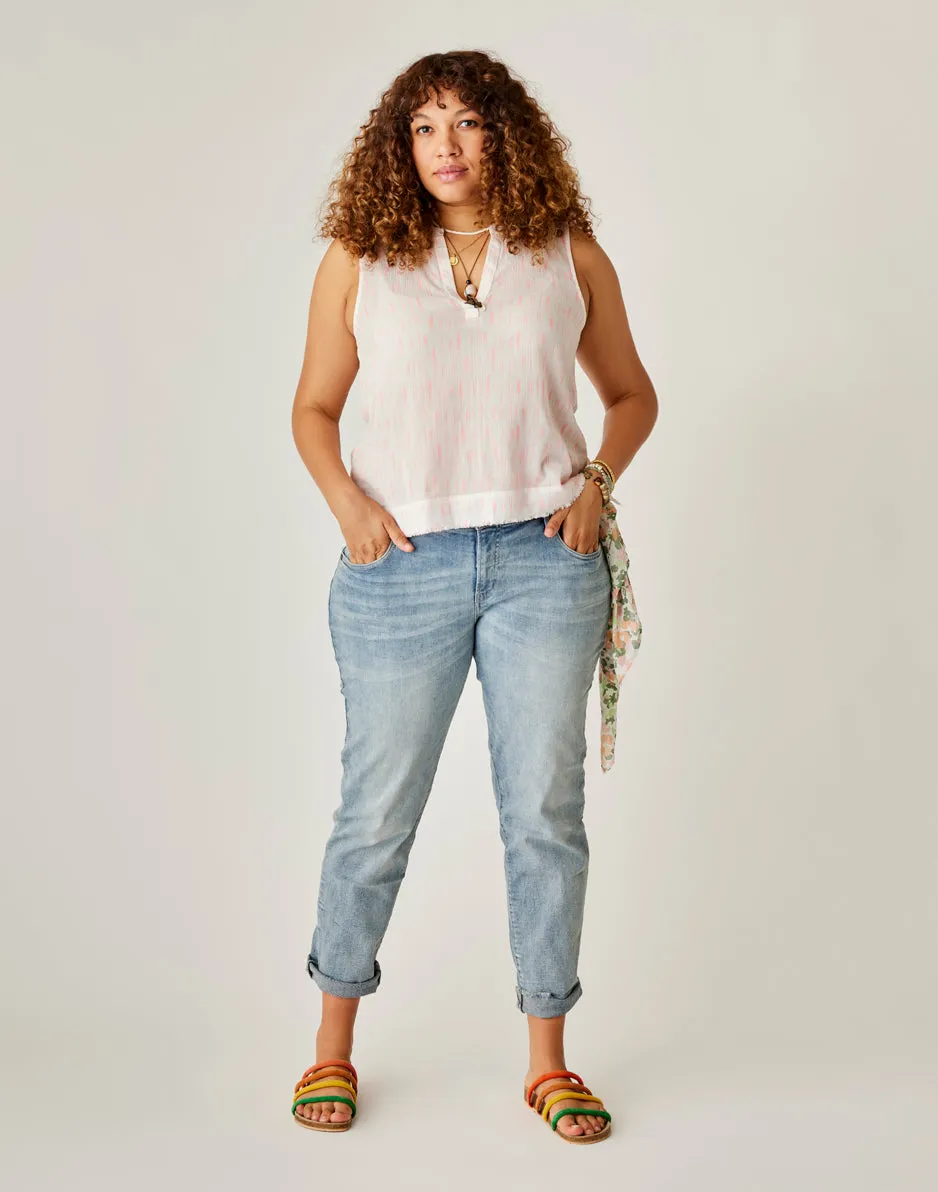 Dylan Tank: Electric Coral Ikat