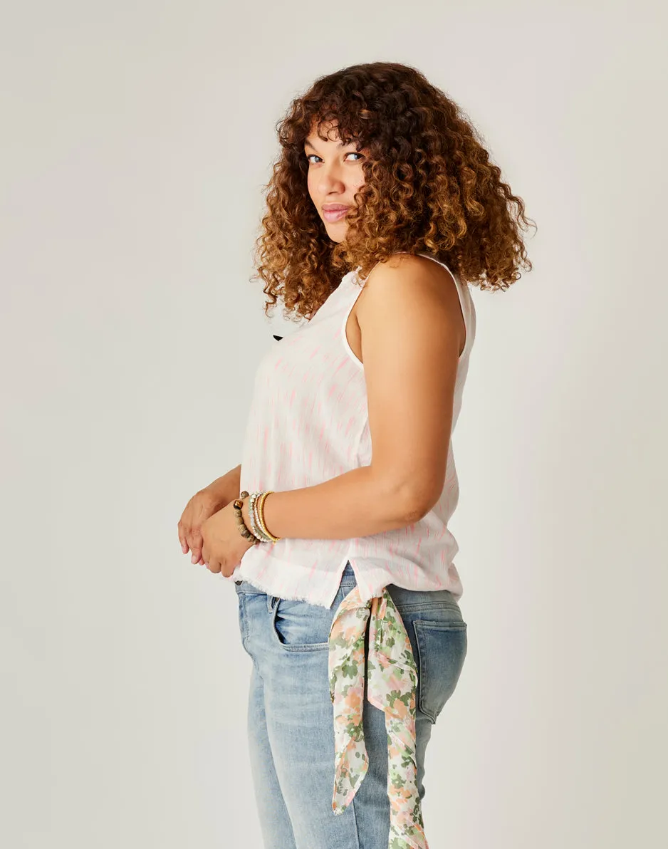 Dylan Tank: Electric Coral Ikat