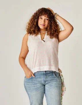 Dylan Tank: Electric Coral Ikat