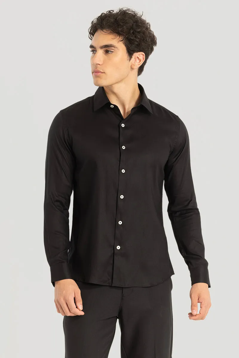 Easy Iron Black Slim Fit Shirt