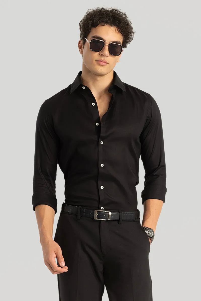 Easy Iron Black Slim Fit Shirt