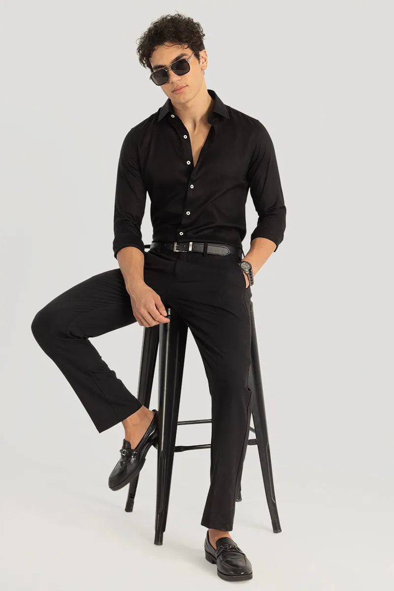 Easy Iron Black Slim Fit Shirt