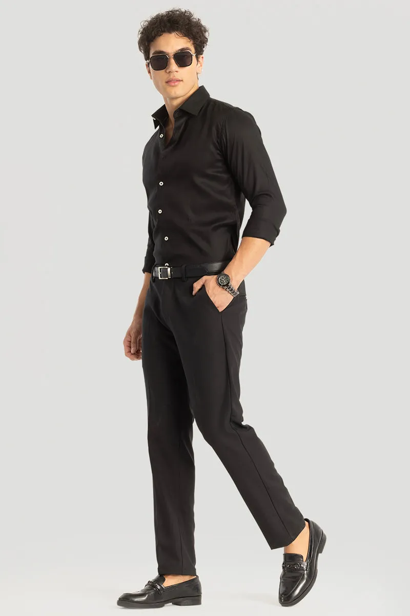 Easy Iron Black Slim Fit Shirt