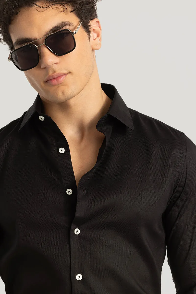 Easy Iron Black Slim Fit Shirt