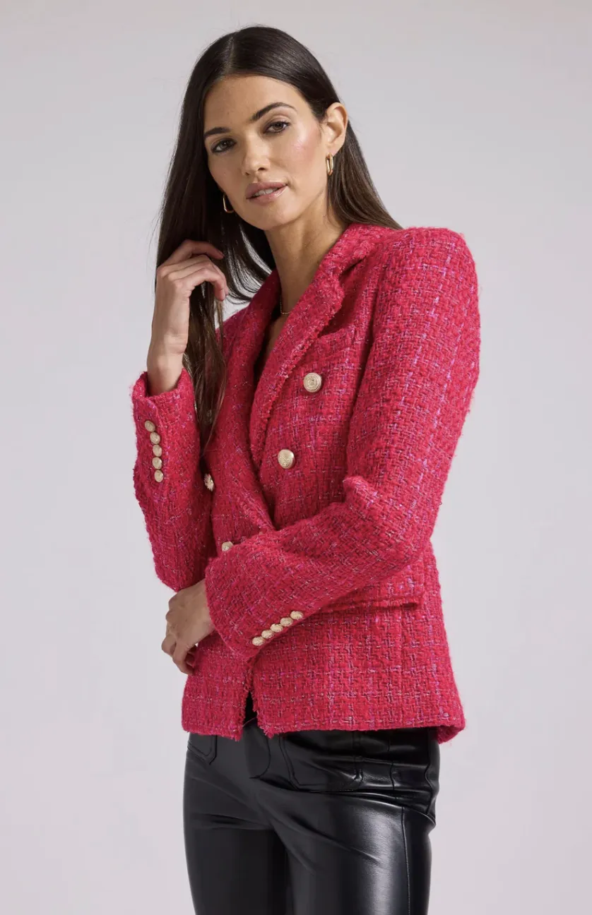 Eliza Tweed Blazer - Pink