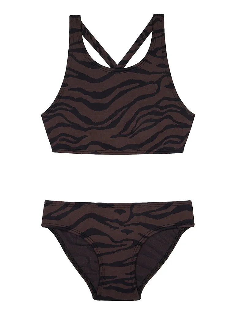 GIRLS' BENIRRAS TOP & BIARRITZ BOTTOMS Bikini Set | Tiger