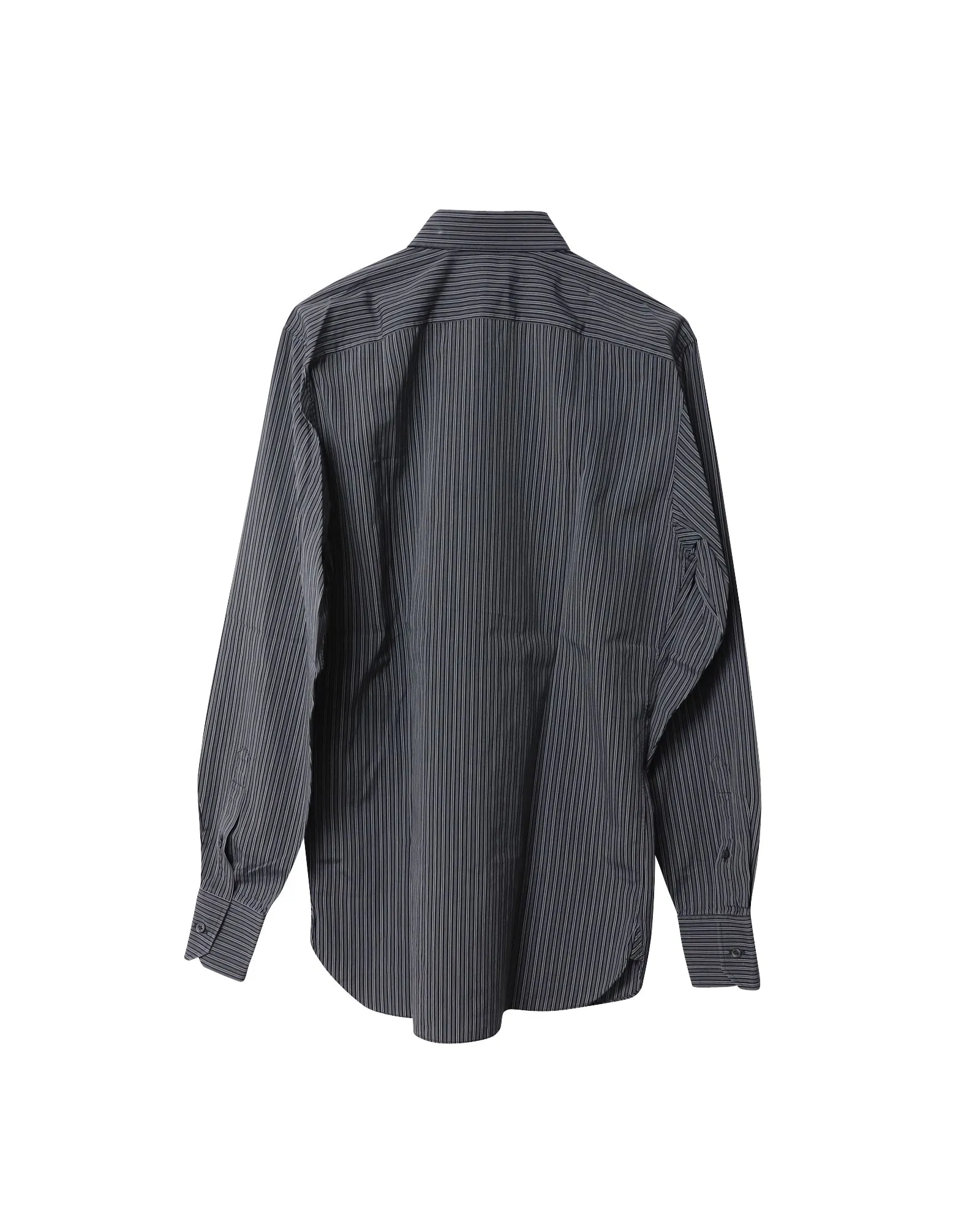 Gucci Striped Button Down Shirt in Navy Blue Cotton