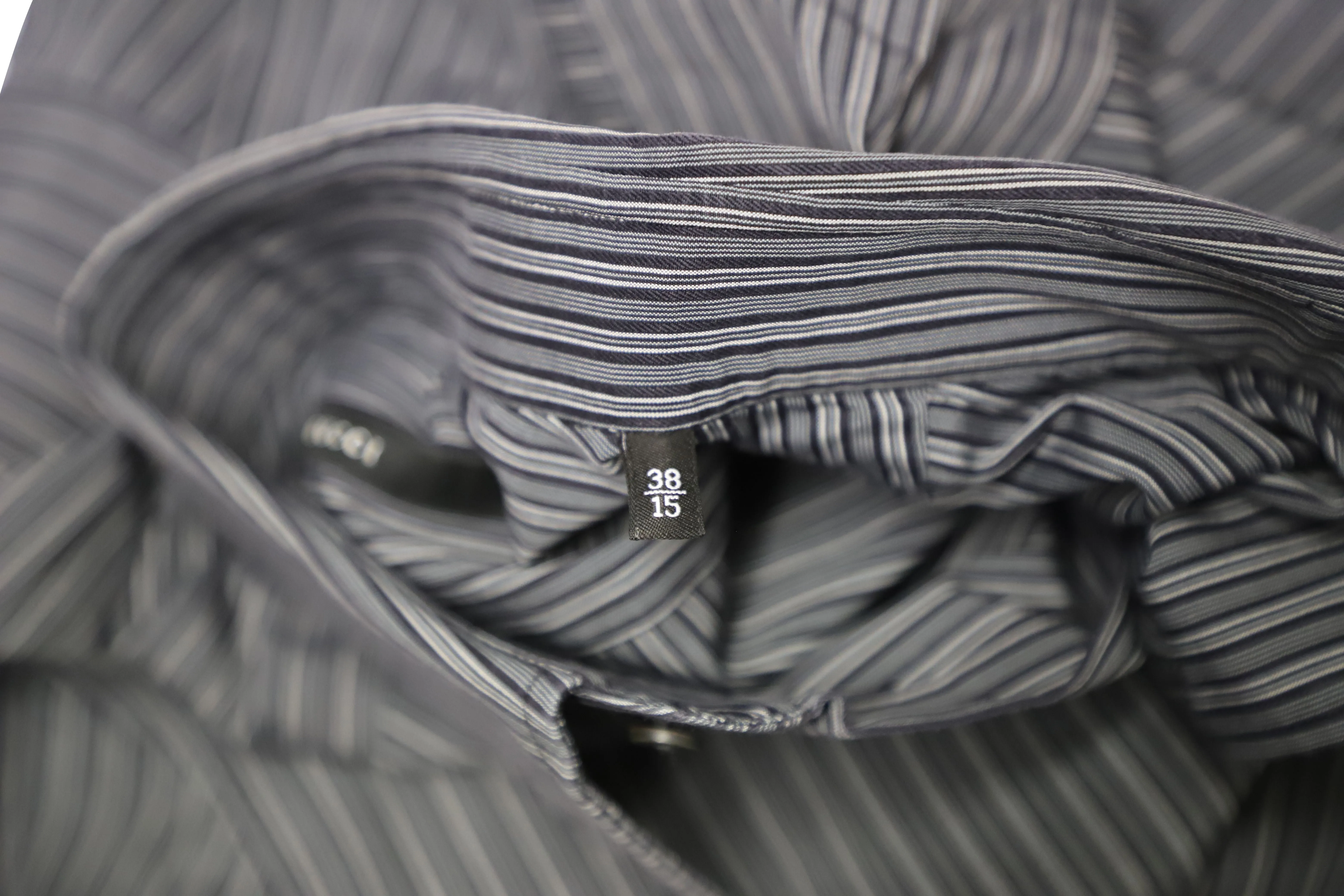 Gucci Striped Button Down Shirt in Navy Blue Cotton