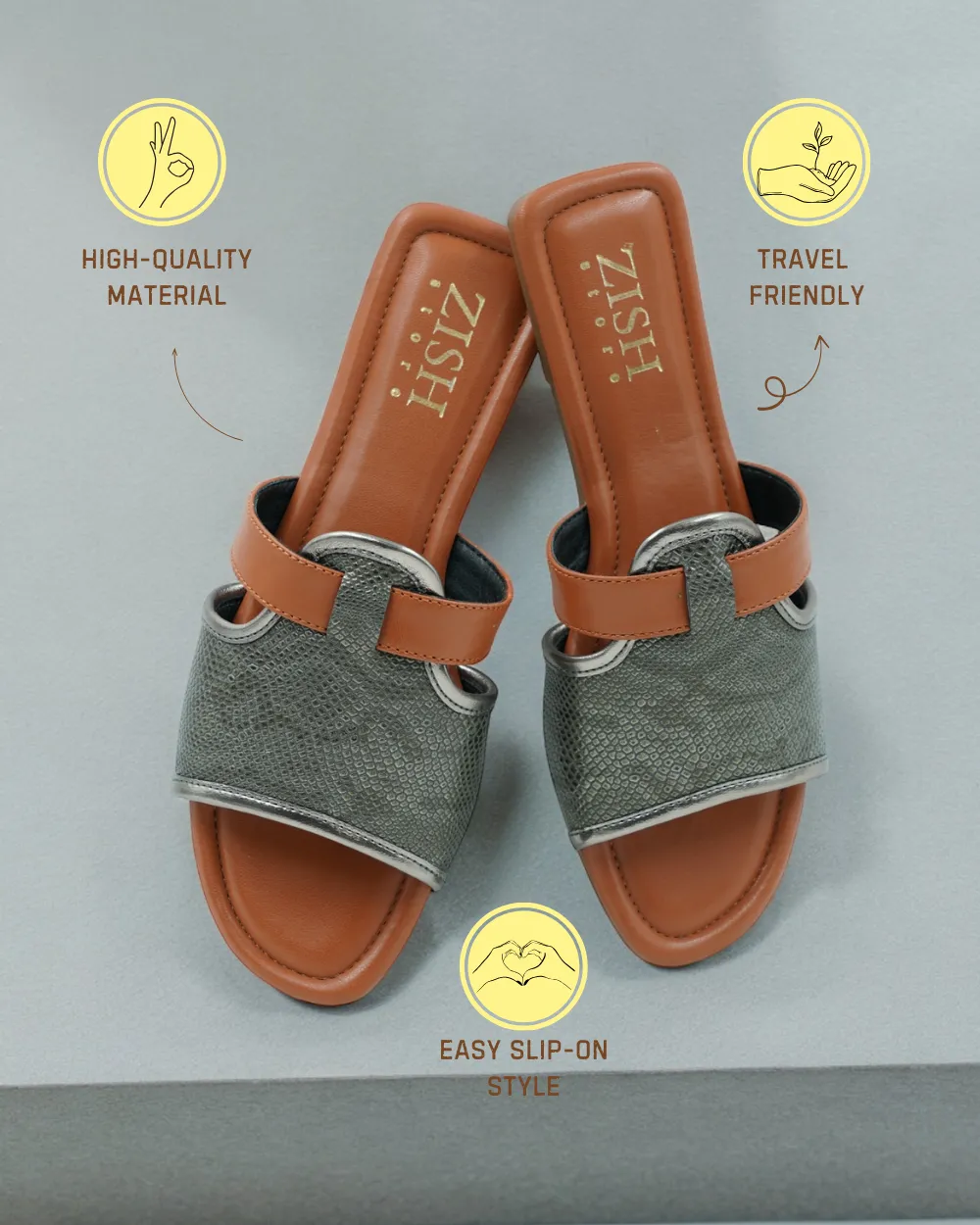 Gunmetal Meghan Flats