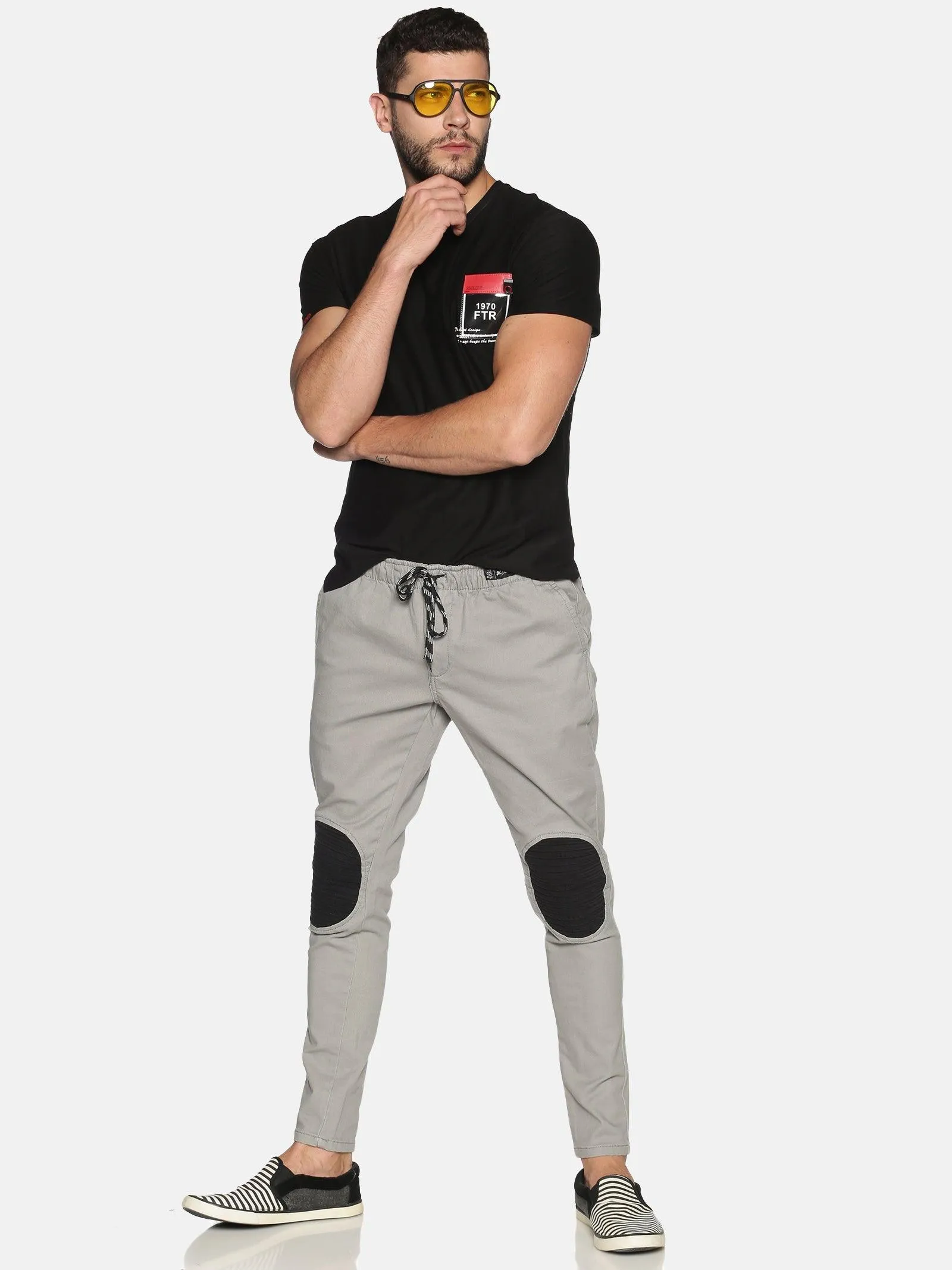 Kultprit Men's Trouser With Pintuck Patch