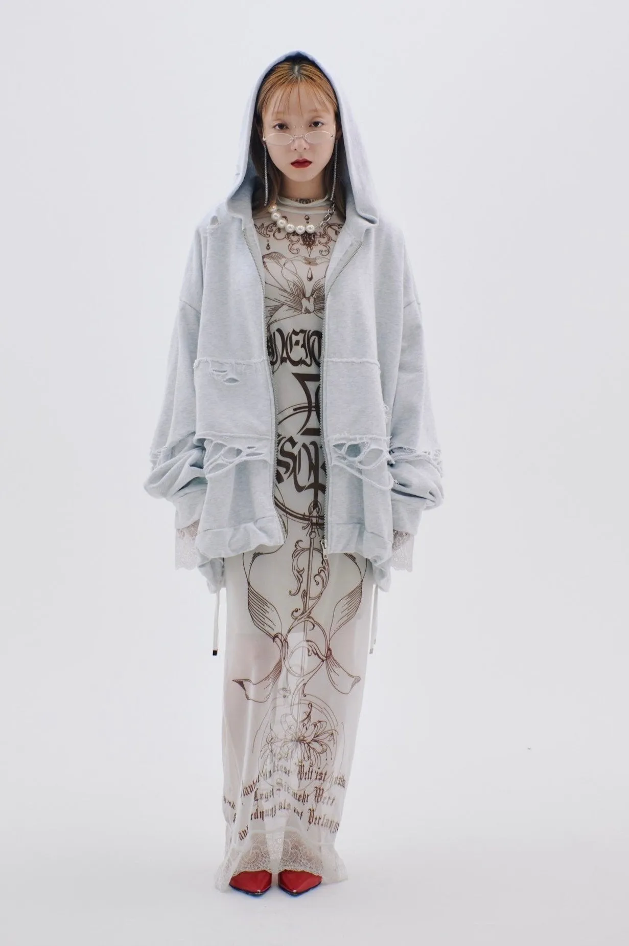 Layered Crush Hoodie(Gray)