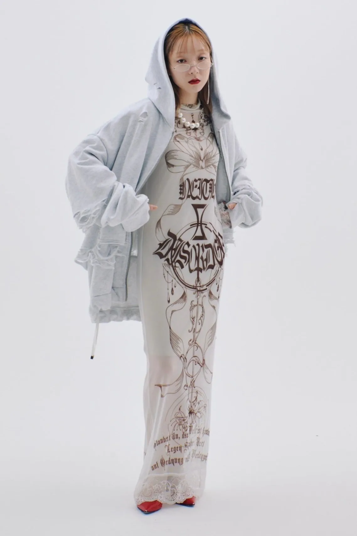 Layered Crush Hoodie(Gray)