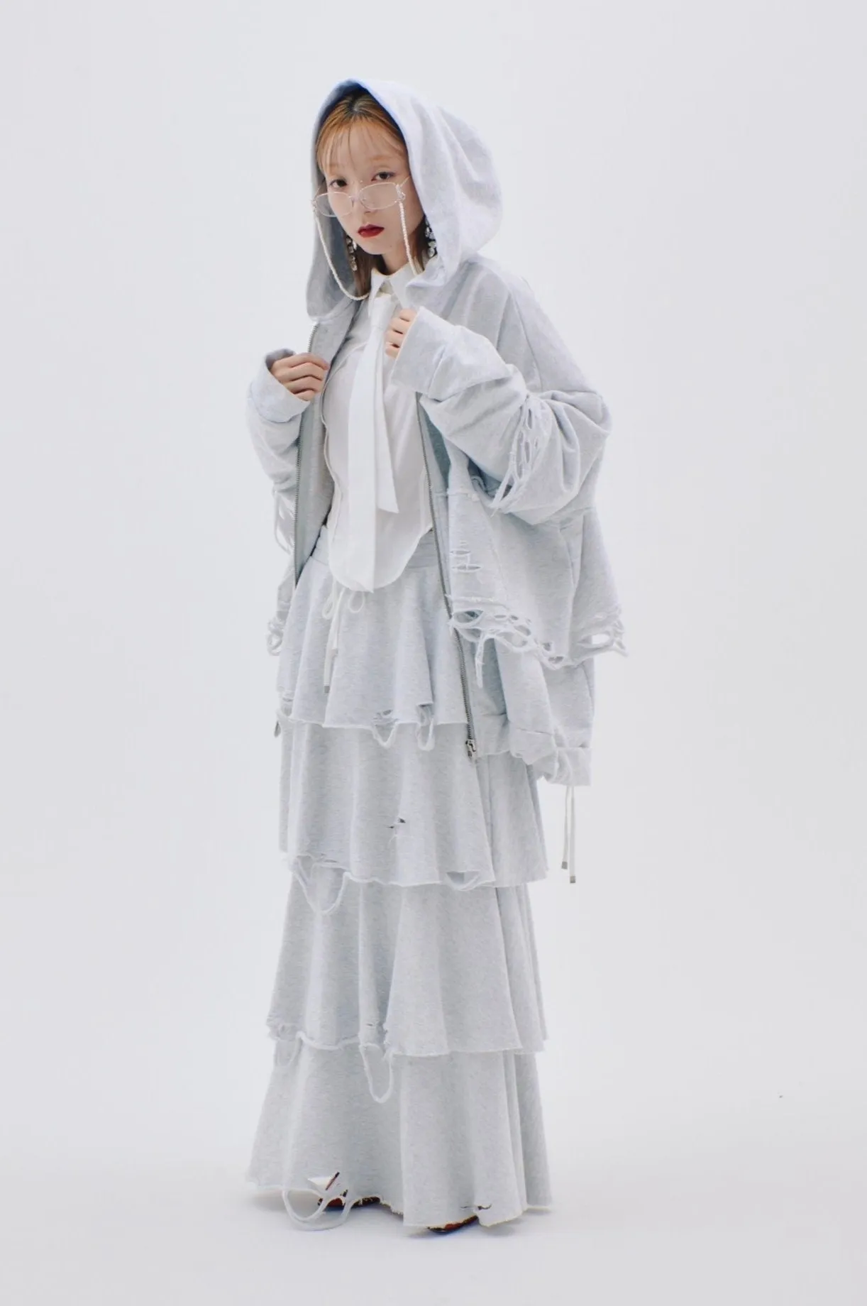 Layered Crush Hoodie(Gray)