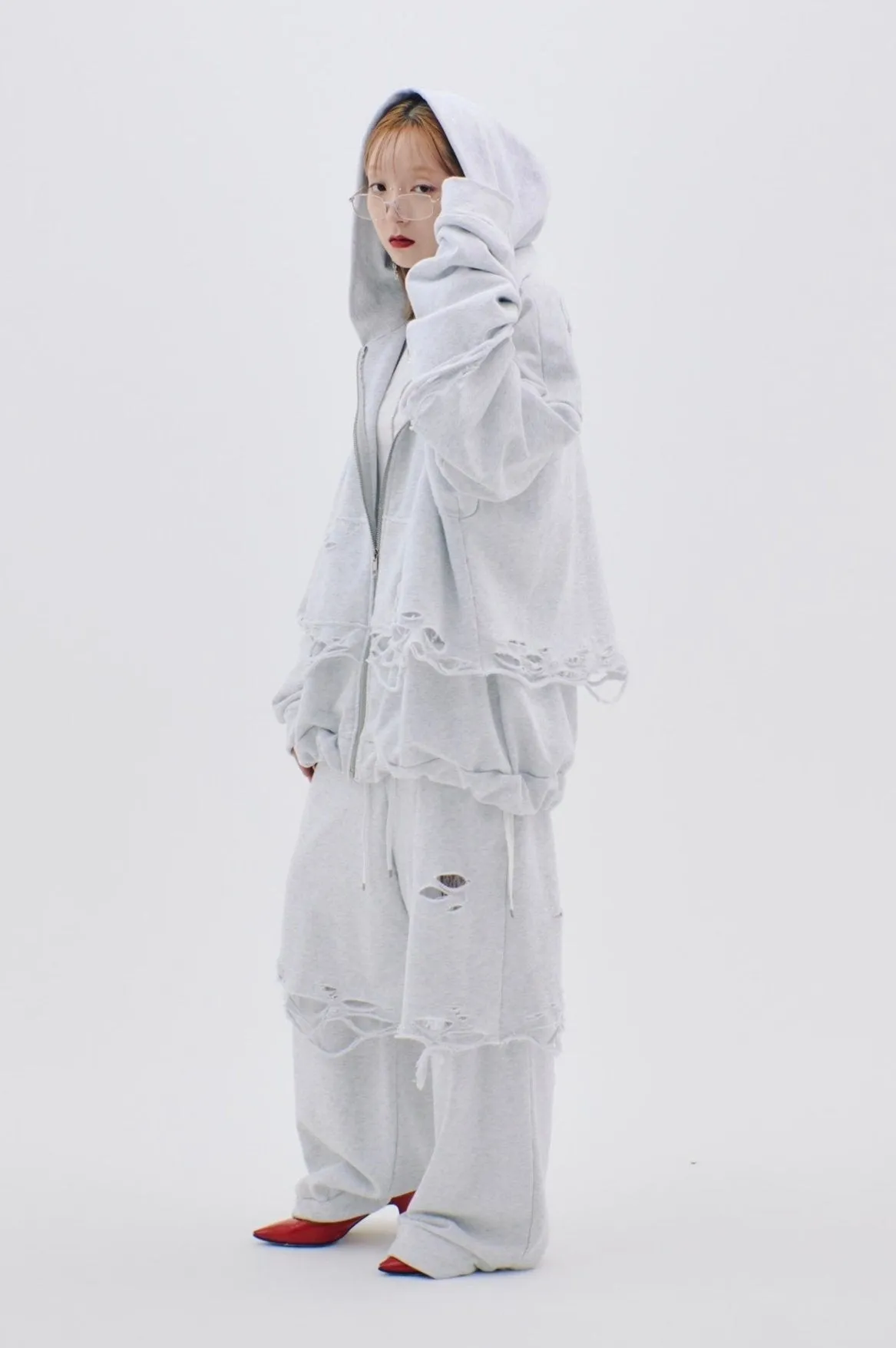 Layered Crush Hoodie(Gray)