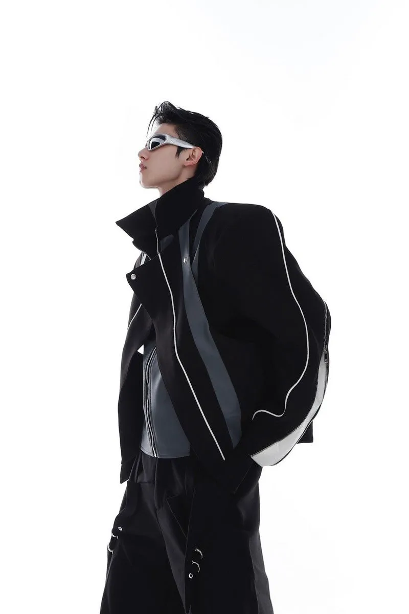 Layered Leather Jacket