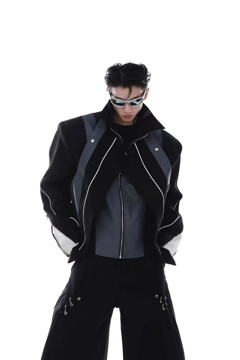 Layered Leather Jacket
