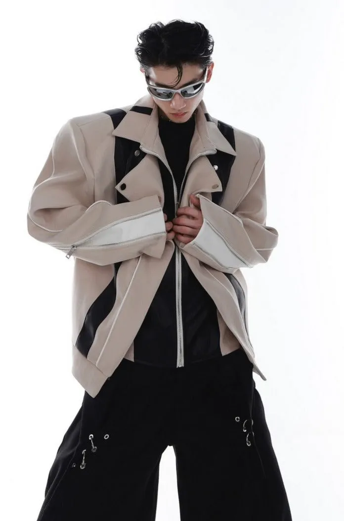 Layered Leather Jacket