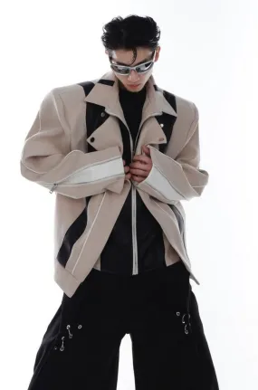 Layered Leather Jacket