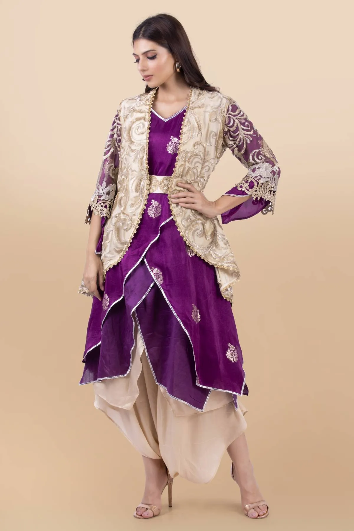 Layered Silk Jacket Set