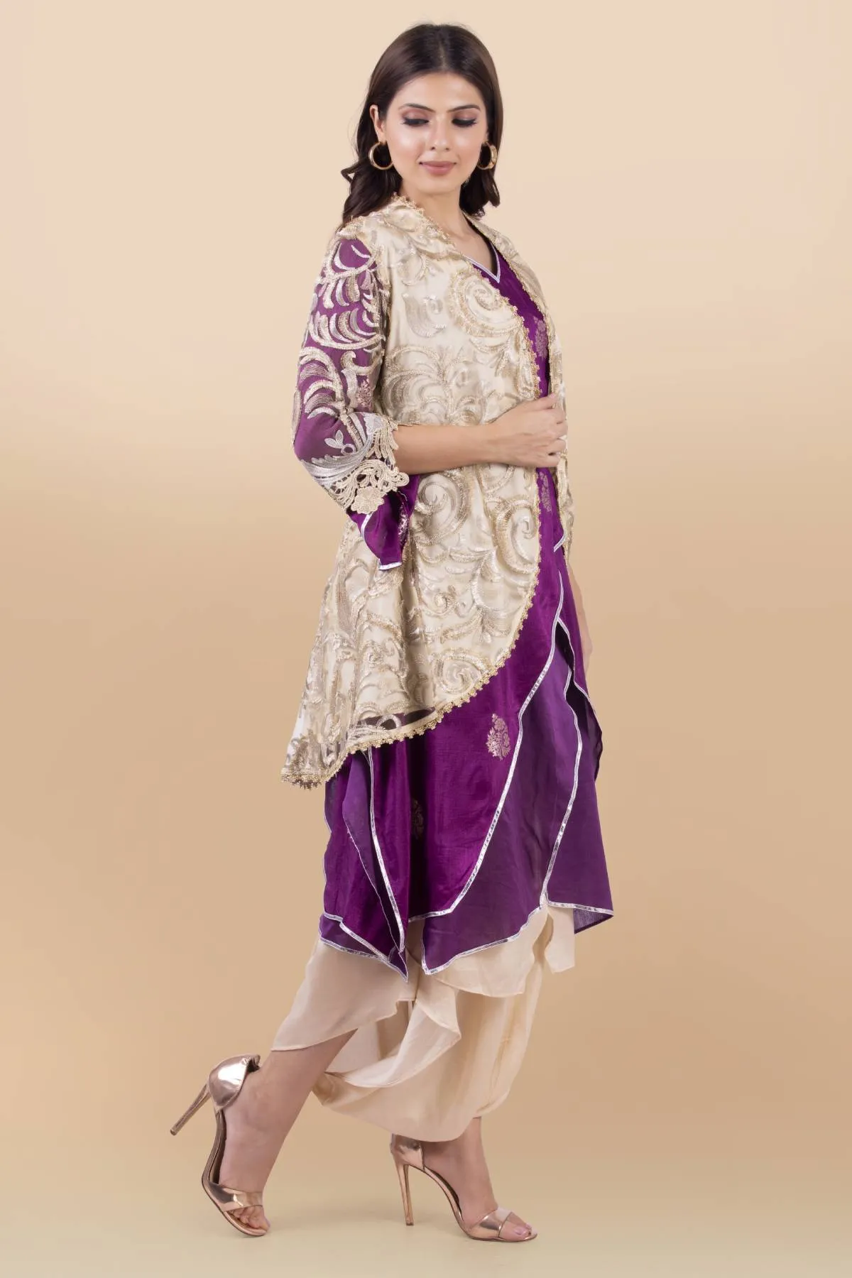 Layered Silk Jacket Set