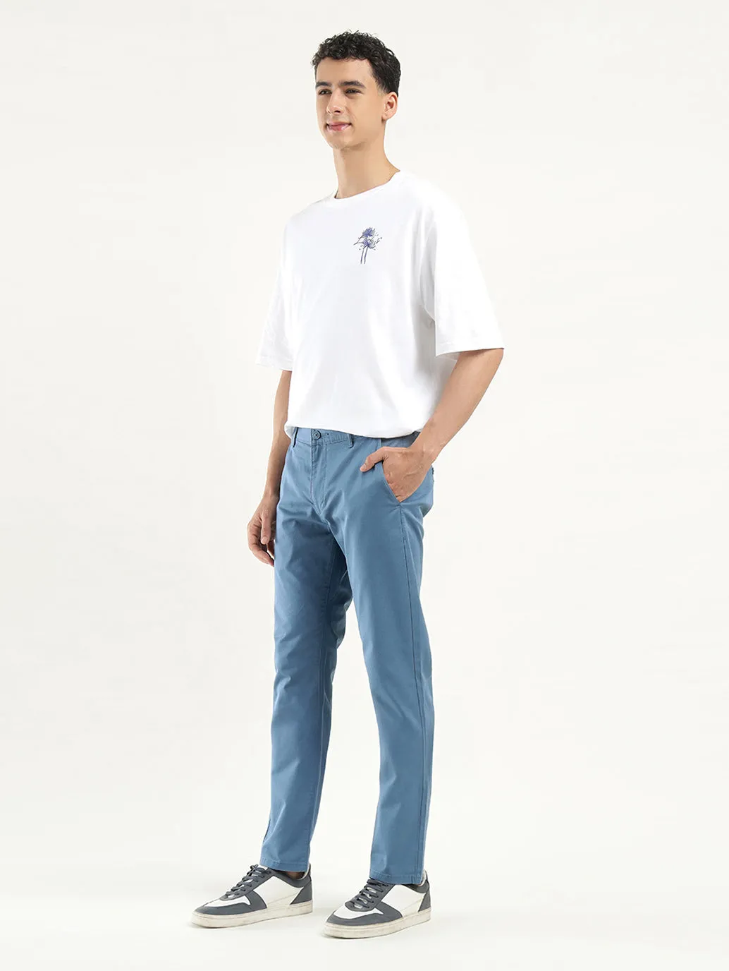Men's Blue Slim Fit Chinos