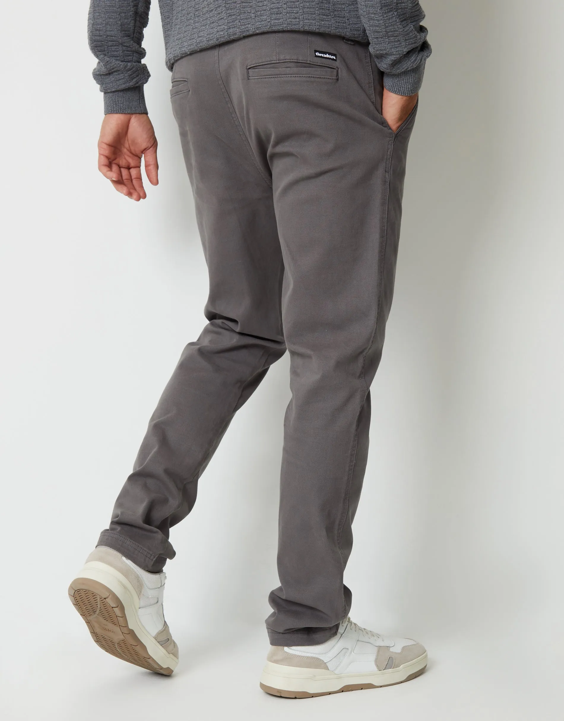 Men's Slate Slim Fit Stretch Canvas Trousers