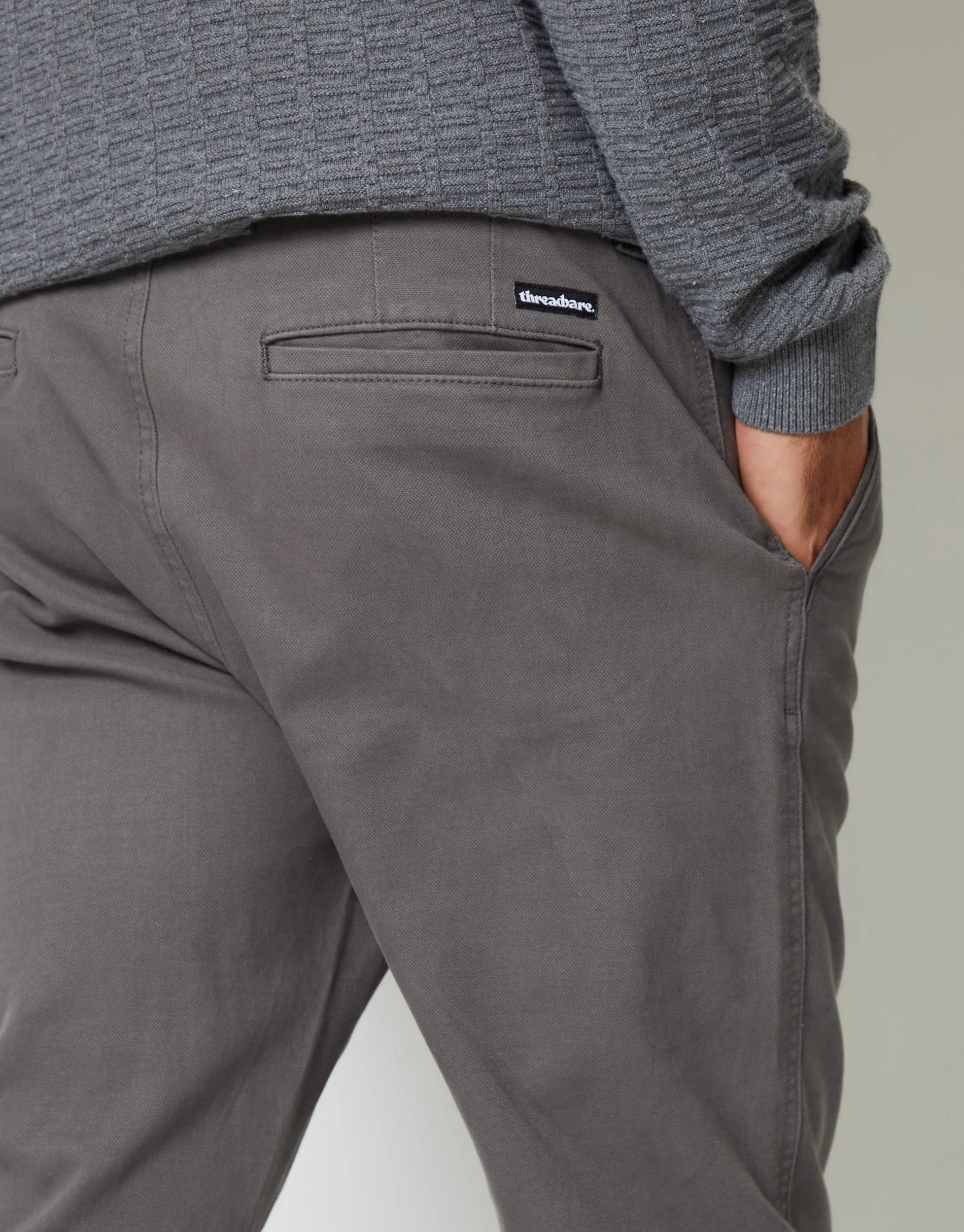 Men's Slate Slim Fit Stretch Canvas Trousers