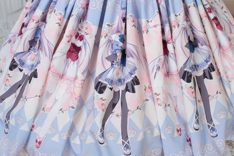 Milky Anime Print Skirt