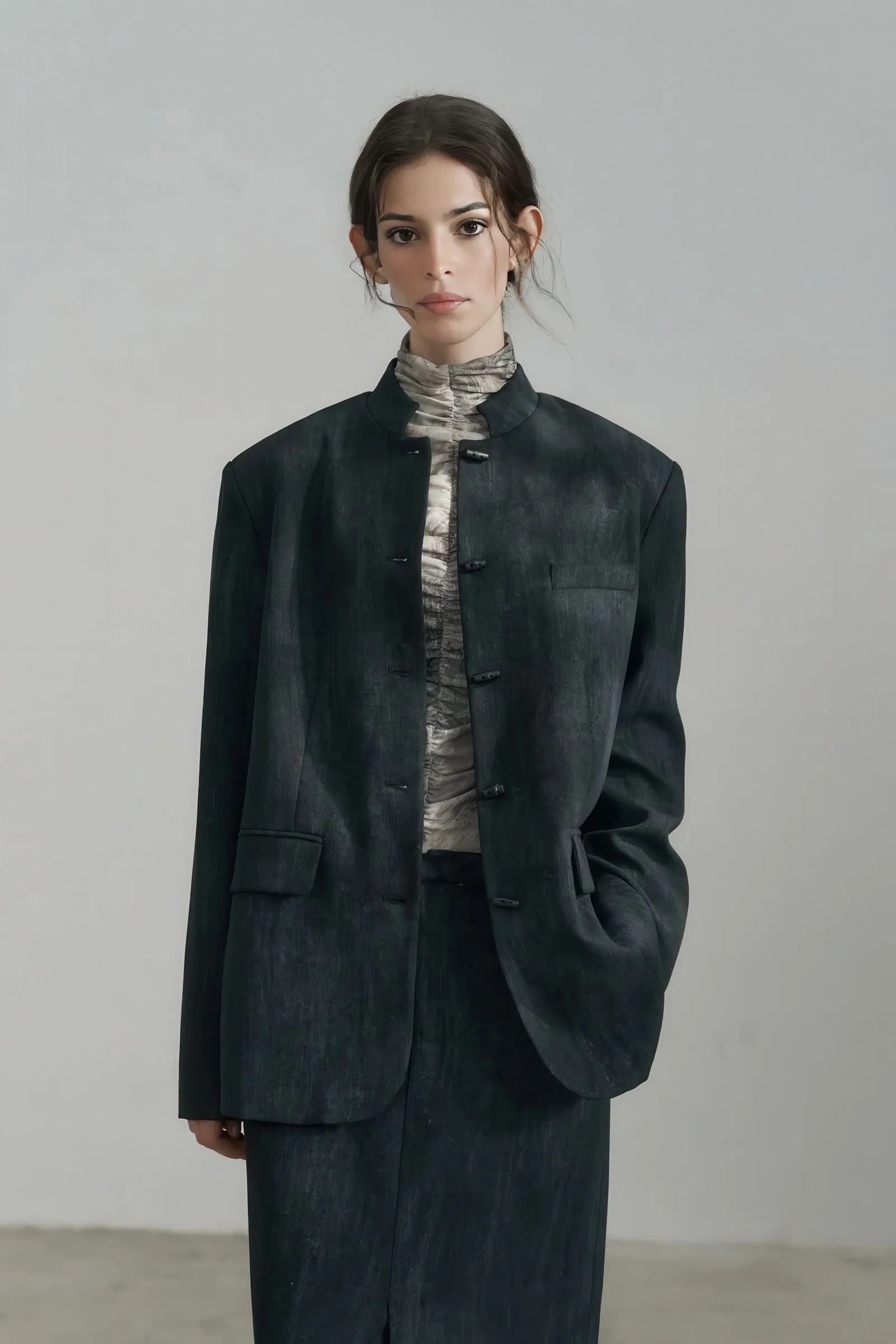 Ombre Collar Blazer