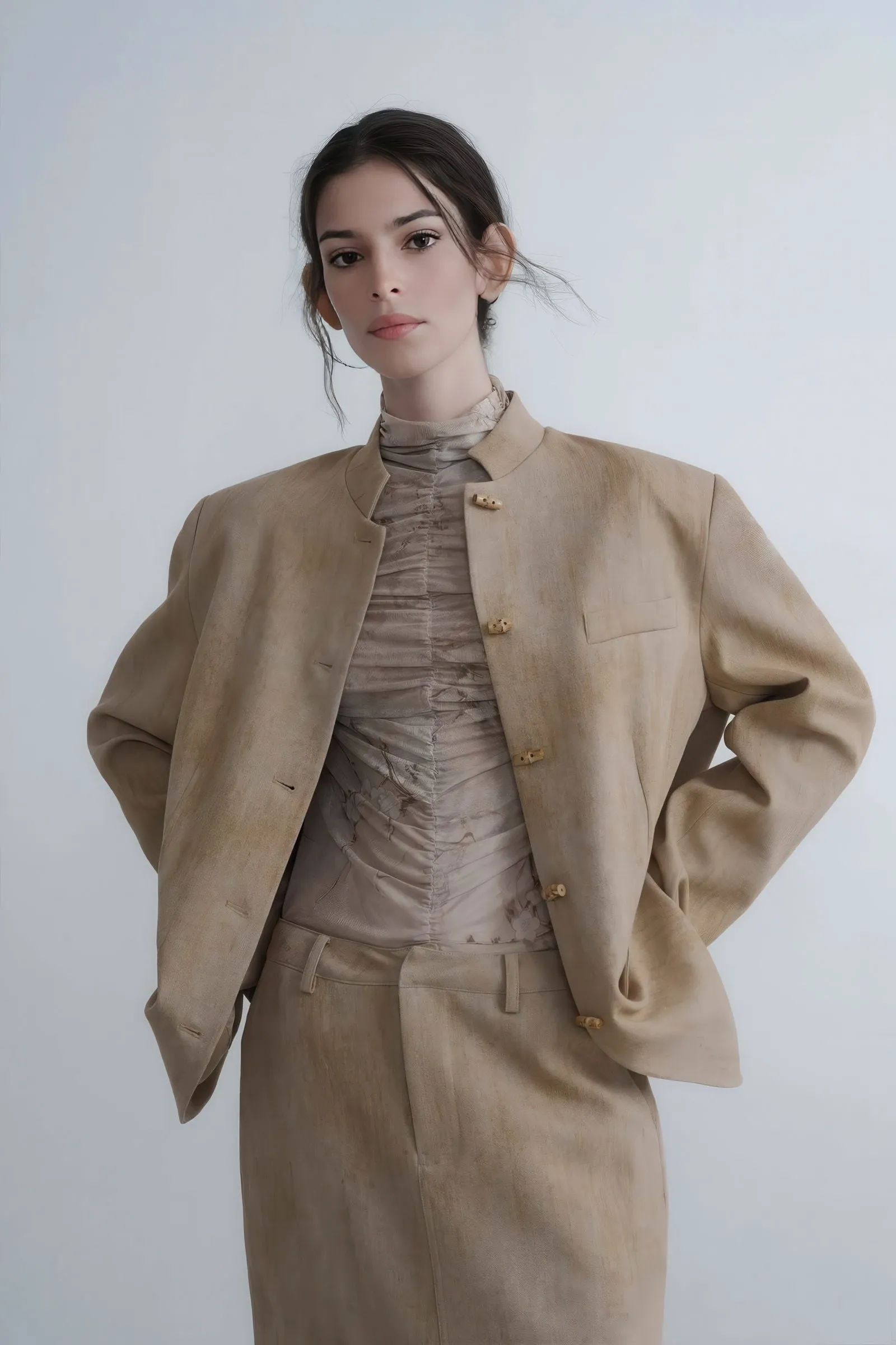 Ombre Collar Blazer