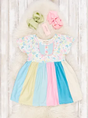 Pastel Rainbow Floral Dress