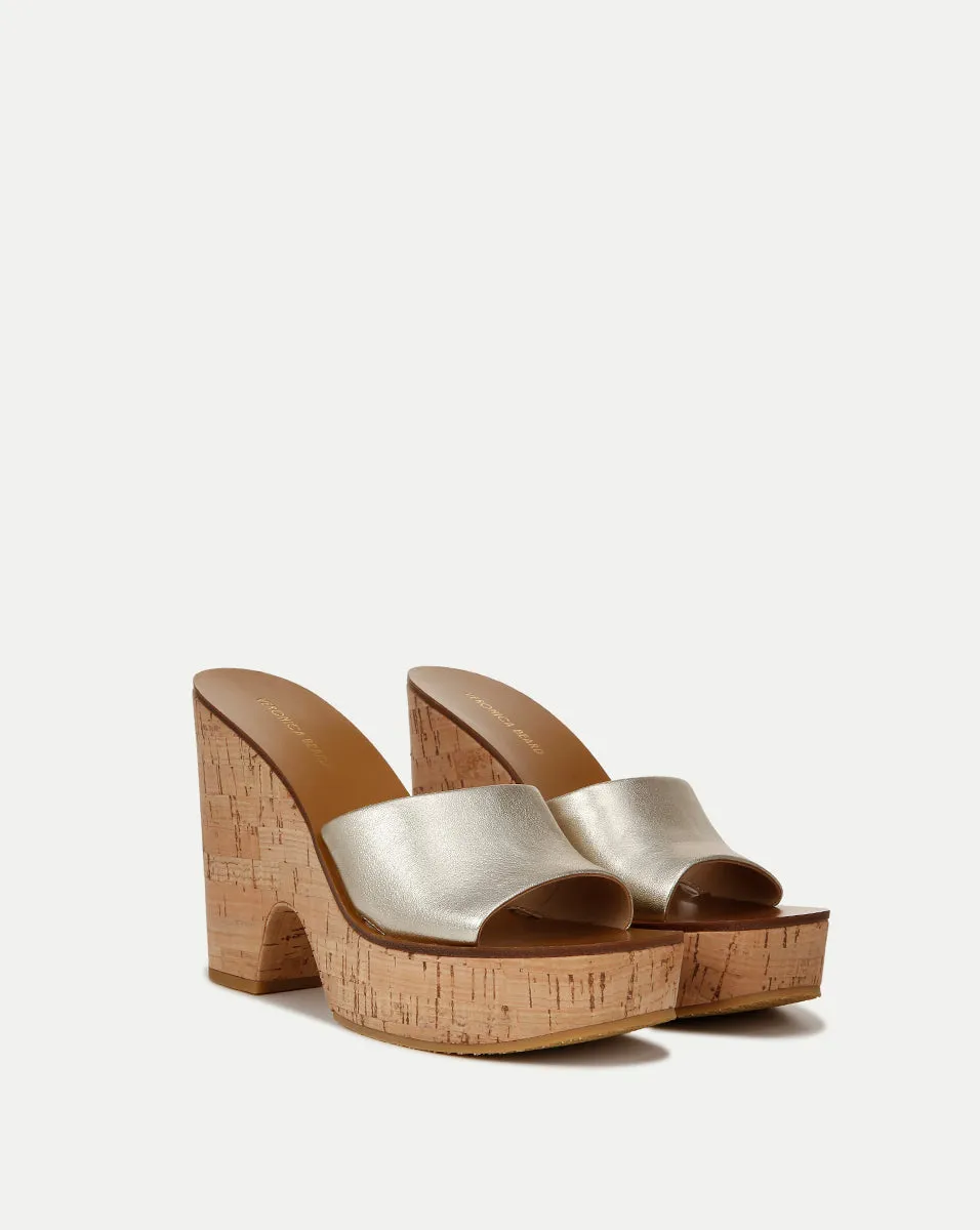 Paulita Metallic Wedge Sandal