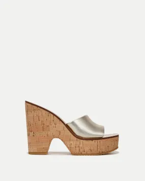 Paulita Metallic Wedge Sandal