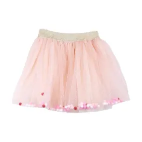 Pink Pom Pom Glitter Mesh Tutu