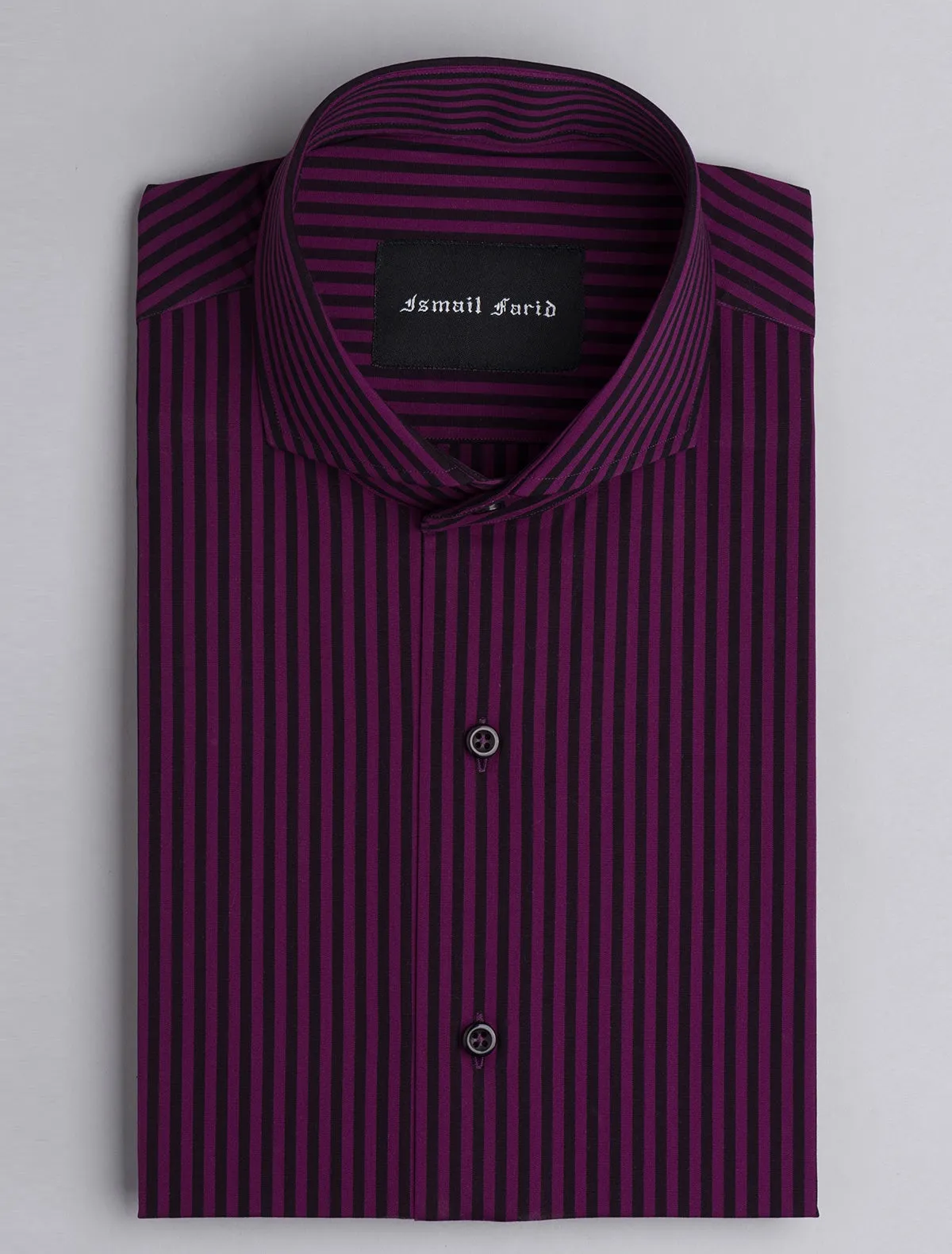 PURPLE-BLACK STRIPED SHIRT