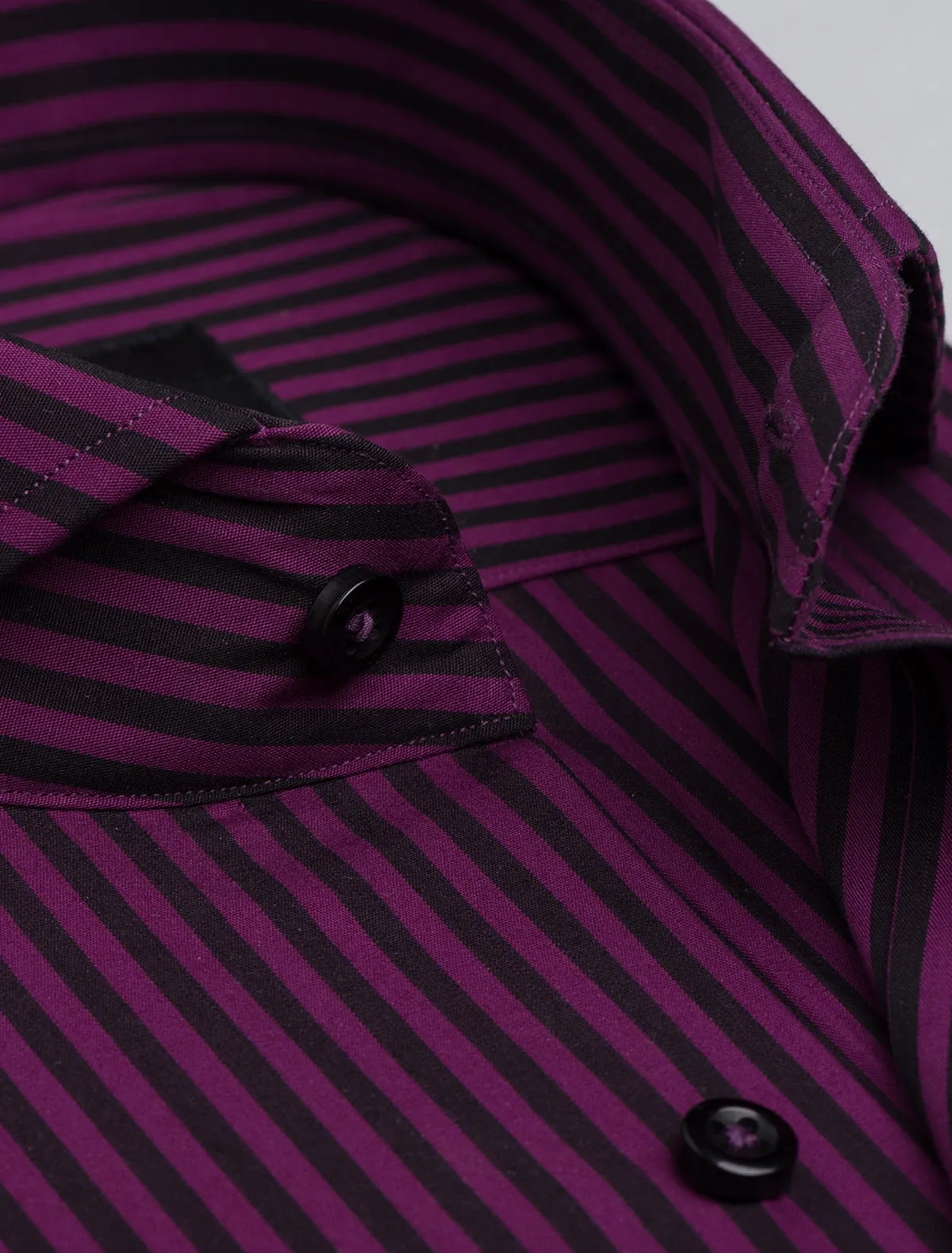 PURPLE-BLACK STRIPED SHIRT