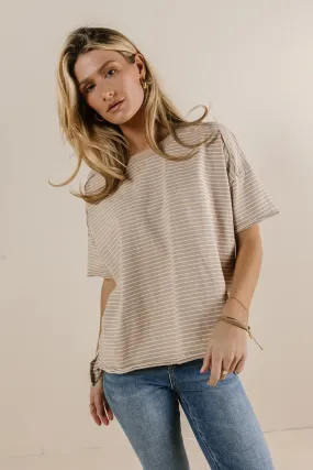 Riley Striped T-Shirt in Beige - FINAL SALE