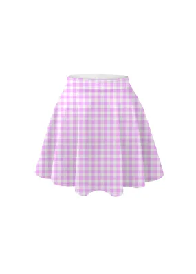 S gingham print skater skirt in lavender
